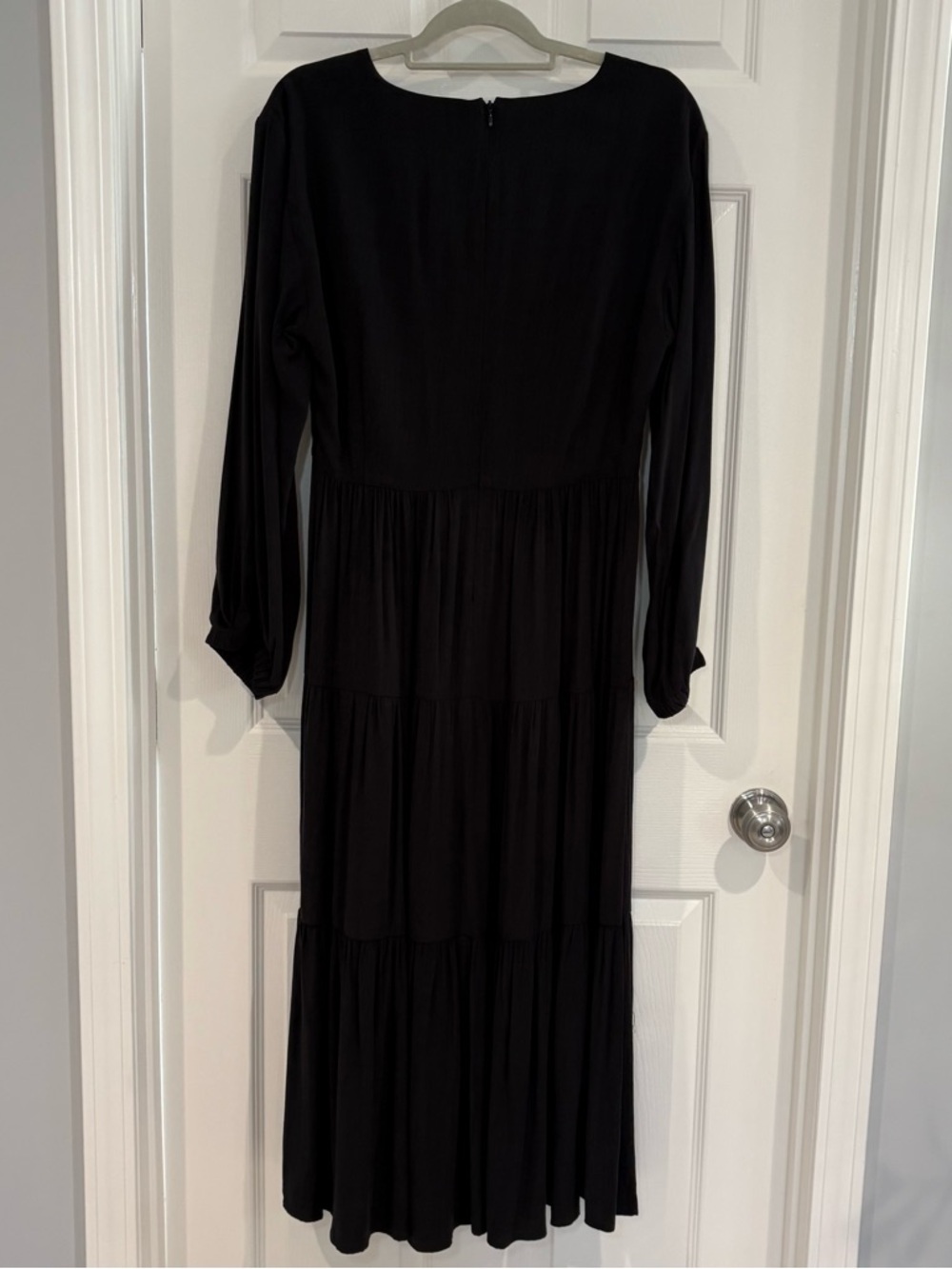 Madewell Lusterweave Black Long Sleeve Tiered Whimsigoth Cut Out Dress Sz 8 NWT - Picture 12 of 16